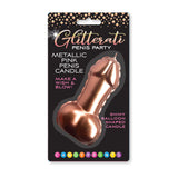 Glitterati Metallic Pink Penis Candle - Rose Gold 10 cm Penis Party Candle-LGCP.1245