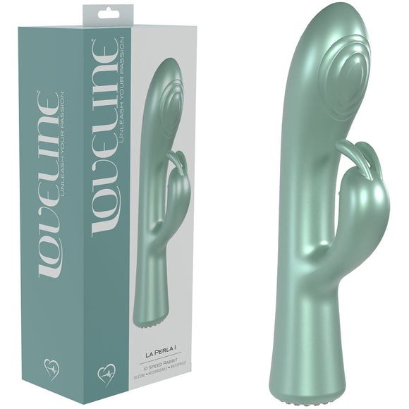 LOVELINE La Perla I - Green - Pearlescent Green 19.2 cm USB Rechargeable Rabbit Vibrator-LOVU023PGRN
