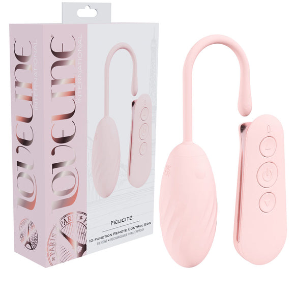 LOVELINE Felicite - Pink - Pink USB Rechargeable Vibrating Egg with Wireless Remote-LOVU055PNK