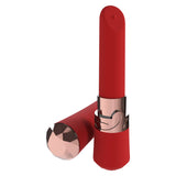 LOVELINE Dahlia - Red - Red 12.5 cm USB Rechargeable Lipstick Vibrator-LOVU083RED