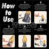 Aerosx 7.5 Inch Dual Density Inflatable Dildo - Gold/Blue 24 cm Inflatable Fantasy Dildo-LV416001