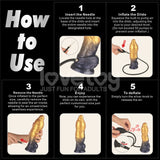 Aerosx 10 Inch Dual Density Inflatable Dildo - Gold/Blue 33 cm Inflatable Fantasy Dildo-LV416003