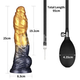 Aerosx 10 Inch Dual Density Inflatable Dildo - Gold/Blue 33 cm Inflatable Fantasy Dildo-LV416003
