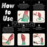 Aerosx 8 Inch Dual Density Inflatable Dildo - Red/Green 28 cm Inflatable Fantasy Dildo-LV416012