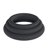 LEVELZ Classic Silicone Cock Ring Set - XS/S/M - Black Cock Rings - Set of 3 Sizes