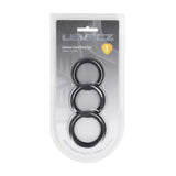 LEVELZ Classic Silicone Cock Ring Set - L/XL/XXL - Black Cock Rings - Set of 3 Sizes