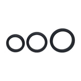 LEVELZ Wide O Silicone Cock Ring Set of 3 - S/M/L - Black Cock Rings - Set of 3 Sizes