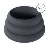 LEVELZ Wide O Silicone Cock Ring Set of 3 - S/M/L - Black Cock Rings - Set of 3 Sizes