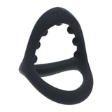LEVELZ Soft Bead Grip Silicone Cock Ring - Black - Black Cock & Balls Rings