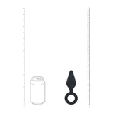 LEVELZ Silicone Anal Plug with Loop - Medium - Black - Black Medium Butt Plug
