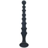 LEVELZ Ribbed Silicone Flared Anal Probe - Black 26.7 cm Anal Beads