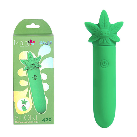 Maia STONI - 420 Green 11.1 cm USB Rechargeable Bullet-MA24-09