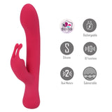 Maia ZARA - Red - Red 17.1 cm USB Rechargeable Rabbit Vibrator-MA24-18-RED