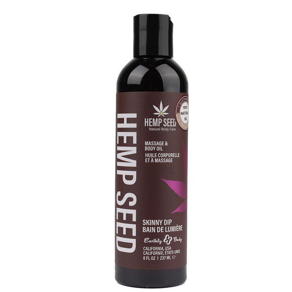 Hemp Seed Massage & Body Oil - Skinny Dip (Vanilla & Fairy Floss) Scented - 237 ml Bottle-MAS021