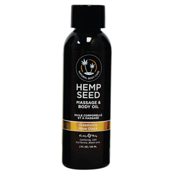 Hemp Seed Massage & Body Oil - Dreamsicle (Tangerine & Plum) Scented - 59 ml Bottle-MAS206