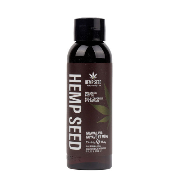 Hemp Seed Massage & Body Oil - Guavalava (Guava & Blackberry) Scented - 59 ml Bottle