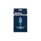 Techno - Trance - Blue 10.9 cm USB Rechargeable Butt Plug with App Control-NSN-0287-17