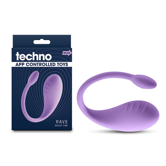 Techno - Rave - Purple - Purple USB Rechargeable Vibrator with App Control-NSN-0287-65
