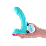 Colours Curve - Vibrating 6 Dildo - Teal - Teal 16.4 cm USB Rechargeable Vibrating Dildo with Wireless Remote-NSN-0402-57