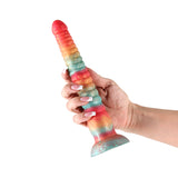 Colours Stacked - 9 Dildo - Red/Gold - Red/Gold 23 cm Fantasy Dildo-NSN-0412-11