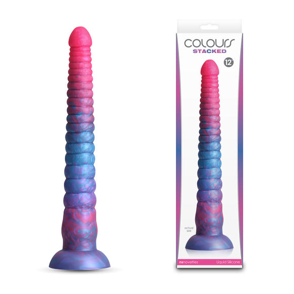 Colours Stacked - 12 Dildo - Pink/Blue - Pink/Blue 30.6 cm Fantasy Dildo-NSN-0412-22