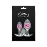 Glams Cosmic 2pc Kit - Pink - Clear/Pink Butt Plugs - Set of 2 Sizes-NSN-0515-04