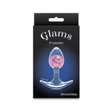 Glams Cosmic - Small - Pink - Clear/Pink 8.1 cm Small Butt Plug-NSN-0515-14