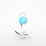 Glams Cosmic - Small - Blue - Clear/Blue 8.1 cm Small Butt Plug-NSN-0515-17