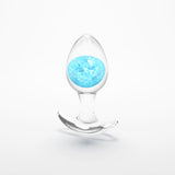 Glams Cosmic - Medium - Blue - Clear/Blue 9.5 cm Small Butt Plug-NSN-0515-27