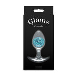 Glams Cosmic - Medium - Blue - Clear/Blue 9.5 cm Small Butt Plug-NSN-0515-27