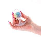 Glams Cosmic - Medium - Rainbow - Clear/Rainbow 9.5 cm Small Butt Plug-NSN-0515-29