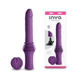 INYA Super Stroker - Purple - Purple 36.8 cm USB Rechargeable Thrusting Vibrator with Remote Control & Stand-NSN-0558-05