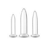 Crystal - 3pc Trainer Kit - Clear - Clear Glass Anal Plugs - Set of 3 Sizes-NSN-0700-21