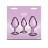 Rear Assets Trainer Kit - Iridescent Pink - Iridescent Pink Metallic Butt Plugs - Set of 3 Sizes-NSN-0960-05