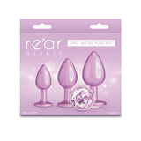 Rear Assets Trainer Kit - Iridescent Pink - Iridescent Pink Metallic Butt Plugs - Set of 3 Sizes-NSN-0960-05