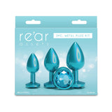 Rear Assets Trainer Kit - Iridescent Teal - Iridescent Teal Metallic Butt Plugs - Set of 3 Sizes-NSN-0960-07