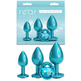 Rear Assets Trainer Kit - Iridescent Teal - Iridescent Teal Metallic Butt Plugs - Set of 3 Sizes-NSN-0960-07