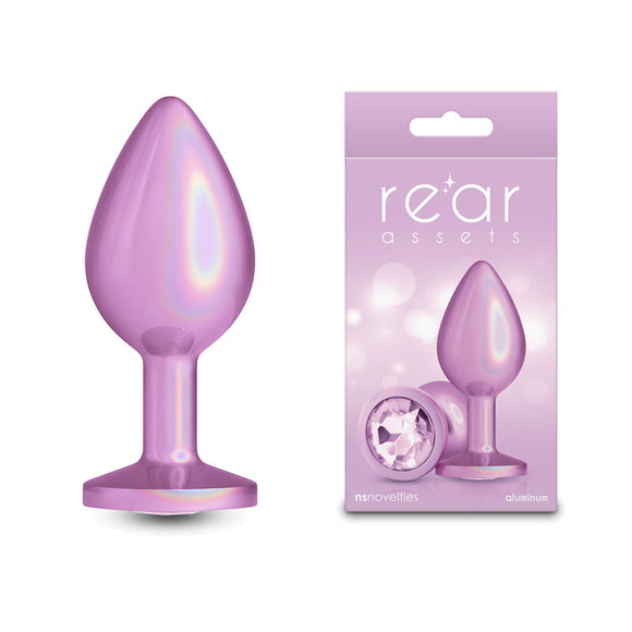 Rear Assets Iridescent - Medium - Pink - Iridescent Pink 8.2 cm Medium Butt Plug-NSN-0968-14