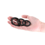Renegade 3pc Slim Rings - Black - Black Cock Rings - Set of 3 Sizes-NSN-1111-03