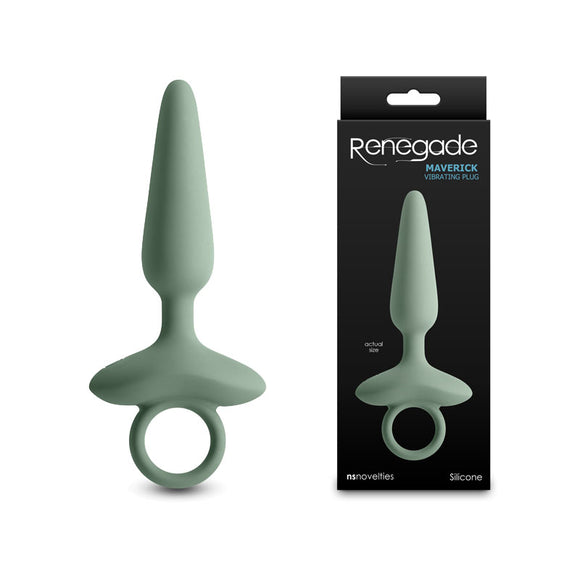 Renegade Maverick - Sage - Green 15 cm USB Rechargeable Vibrating Butt Plug-NSN-1132-48