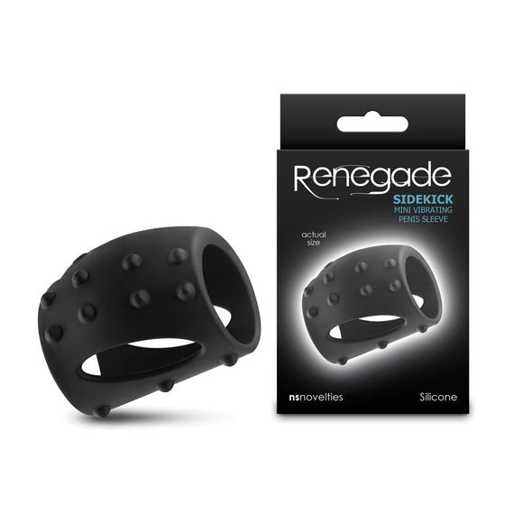 Renegade Sidekick - Black - Black USB Rechargeable Vibrating Penis Cage-NSN-1150-03