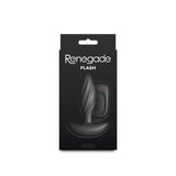 Renegade Flash - Black - Black 10.3 cm USB Rechargeable Vibrating Butt Plug