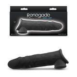 Renegade Annex - Thin - Black - Black 19.4 cm Penis Extender Sleeve-NSN-1165-03