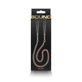 Bound Nipple Clamps - DC3 - Rose Gold - Rose Gold Nipple Clamps with Chain-NSN-1303-12