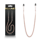 Bound Nipple Clamps - DC3 - Rose Gold - Rose Gold Nipple Clamps with Chain-NSN-1303-12