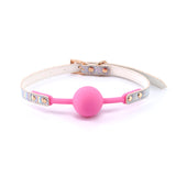 Cosmo Bondage Ball Gag - Rainbow - Metallic Rainbow/Pink Mouth Restraint-NSN-1313-07