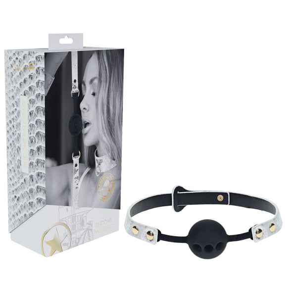 OUCH! Florence Collection - Silicone Ball Gag - White Breathable Mouth Restraint-OU1003WHT