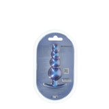 OUCH! Beaded Anal Plug - Metallic Blue - Metallic Blue 11.7 cm Butt Plug-OU1020MBL