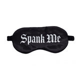 OUCH! Satin Mask - Spank Me - Black Printed Eye Mask