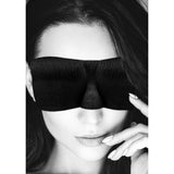 OUCH! Black & White Satin Curvy Eye Mask - Black Eye Restraint-OU683BLK